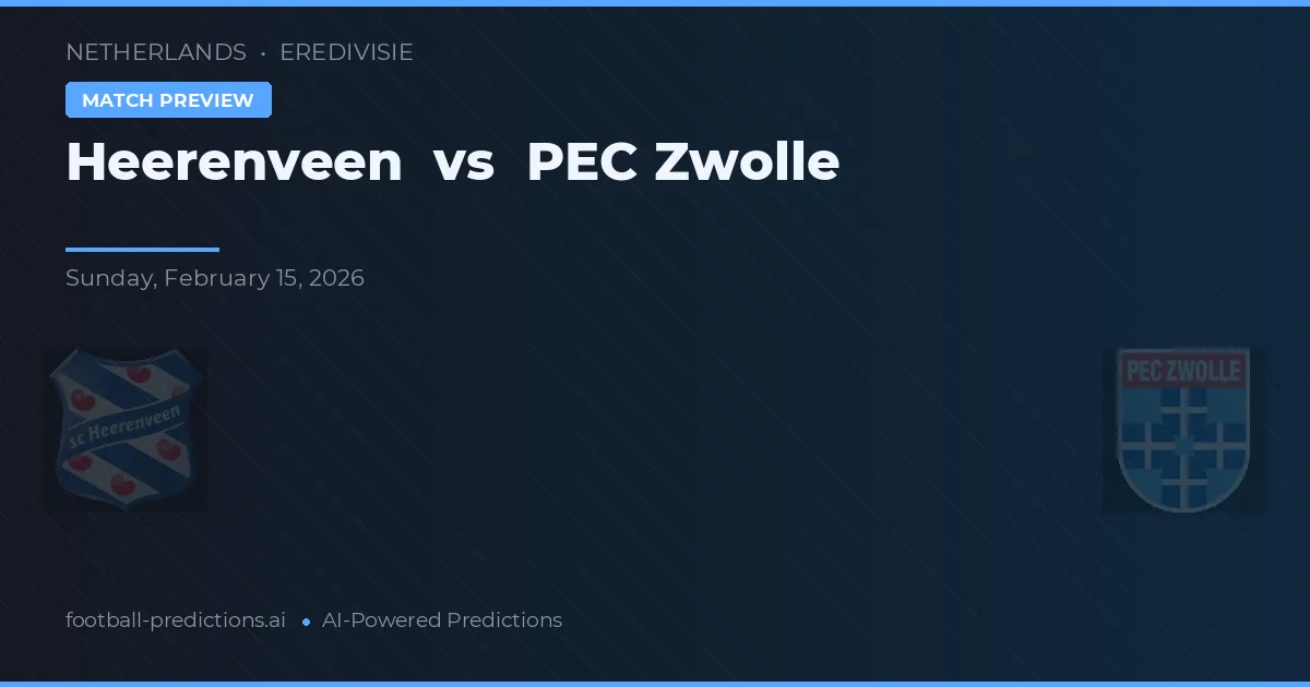 Heerenveen vs PEC Zwolle — pronóstico y previa del partido