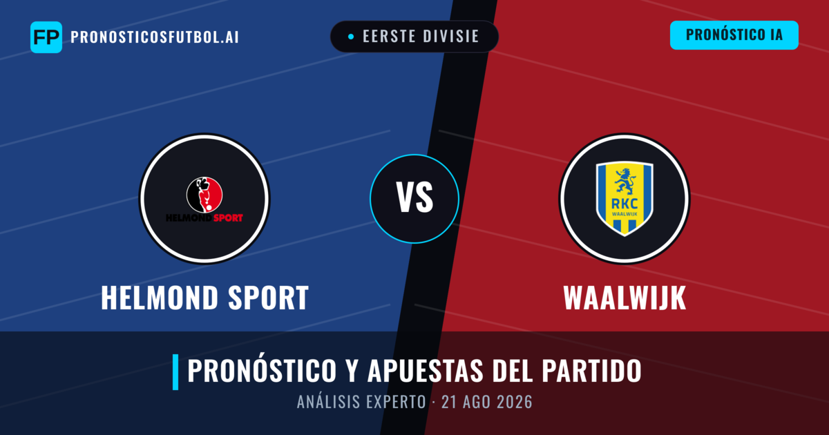 Helmond Sport vs Waalwijk — pronóstico y previa del partido
