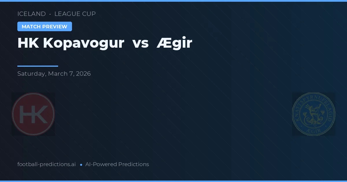 HK Kópavogur vs Ægir — pronóstico y previa del partido