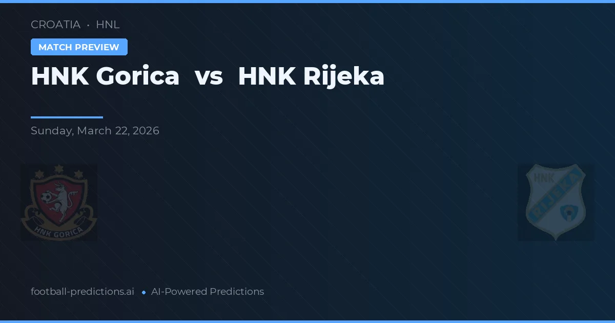 HNK Gora vs HNK Rijeka — pronóstico y previa del partido