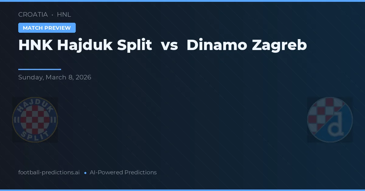 HNK Hajduk Split vs Dinamo Zagreb — pronóstico y previa del partido