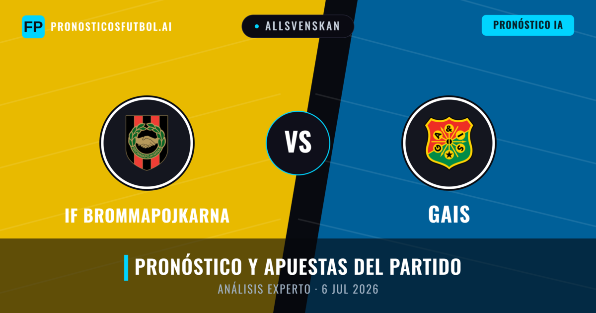 IF Brommapojkarna vs Gais — pronóstico y previa del partido