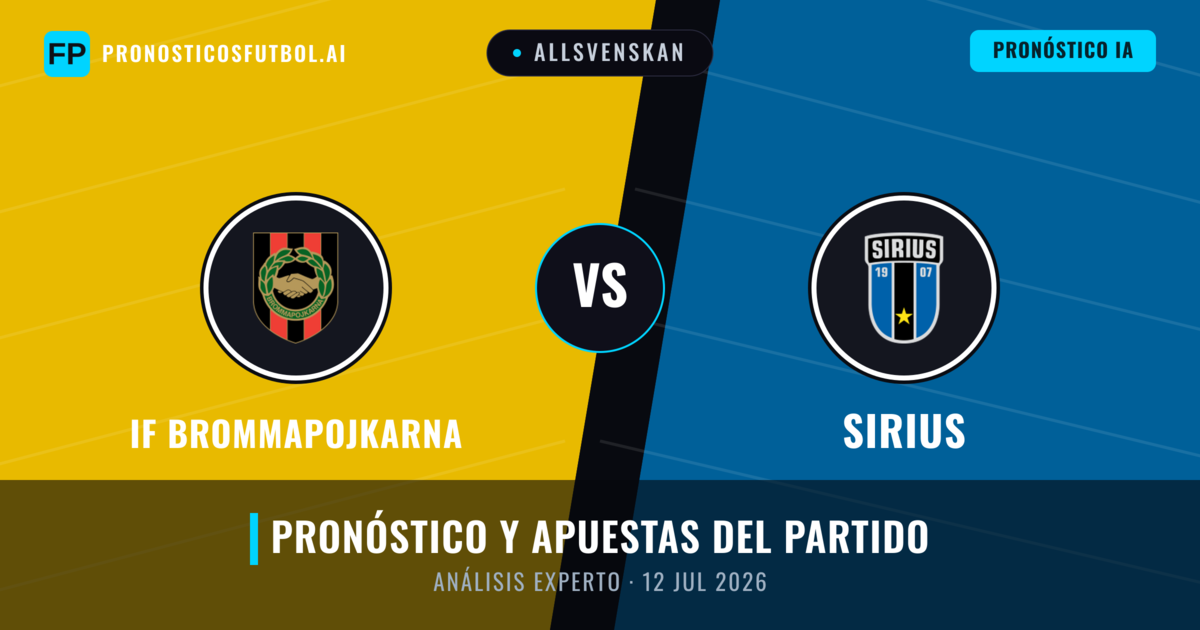 IF Brommapojkarna vs Sirius — pronóstico y previa del partido
