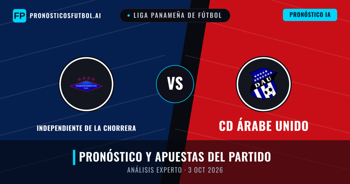 Independiente de La Chorrera vs CD Árabe Unido — pronóstico y previa del partido