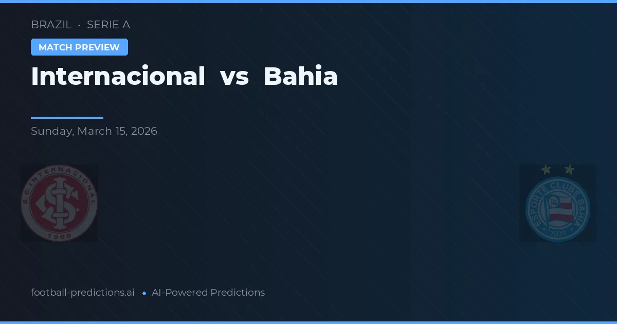 Internacional vs Bahía — pronóstico y previa del partido