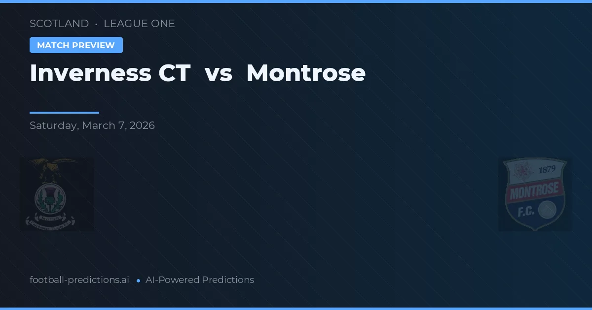 Inverness CT vs Montrose — pronóstico y previa del partido