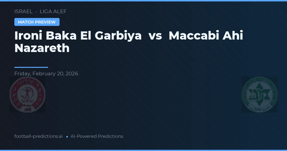 Ironi Baka El Garbiya vs Maccabi Ahi Nazareth — pronóstico y previa del partido