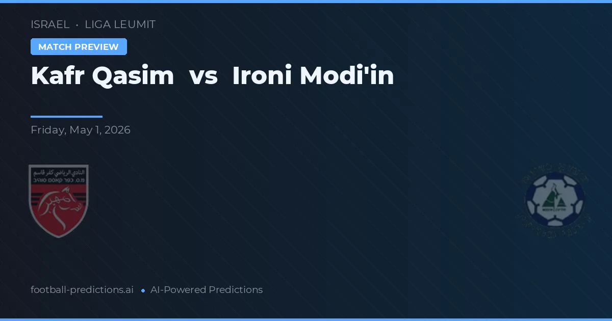 Ironi Modi'in vs Kafr Qasim — pronóstico y previa del partido