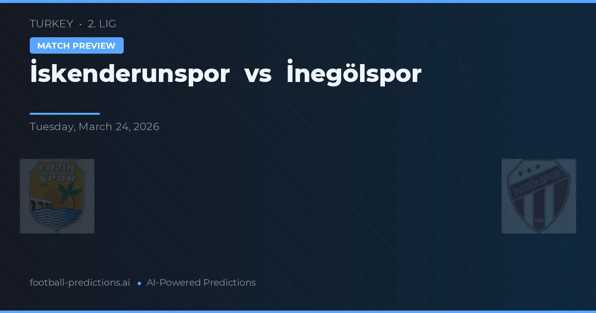 İskenderunspor vs İnegölspor — pronóstico y previa del partido