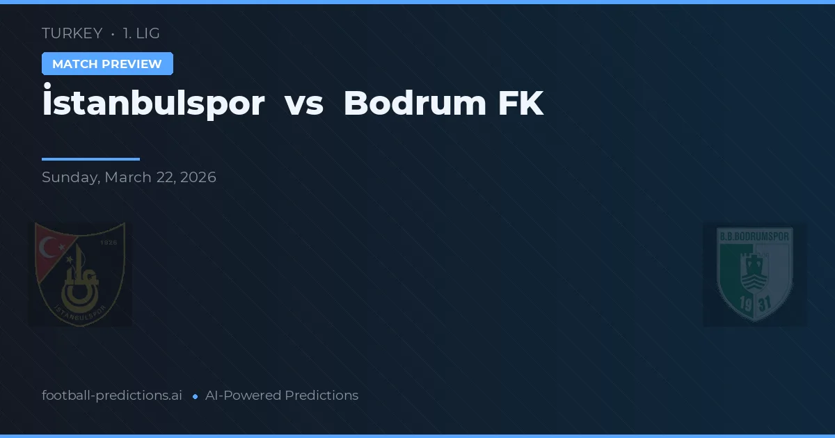 İstanbulspor vs Bodrum FK — pronóstico y previa del partido