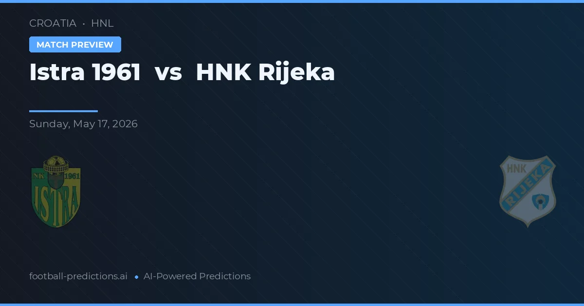 Istra 1961 vs HNK Rijeka — pronóstico y previa del partido
