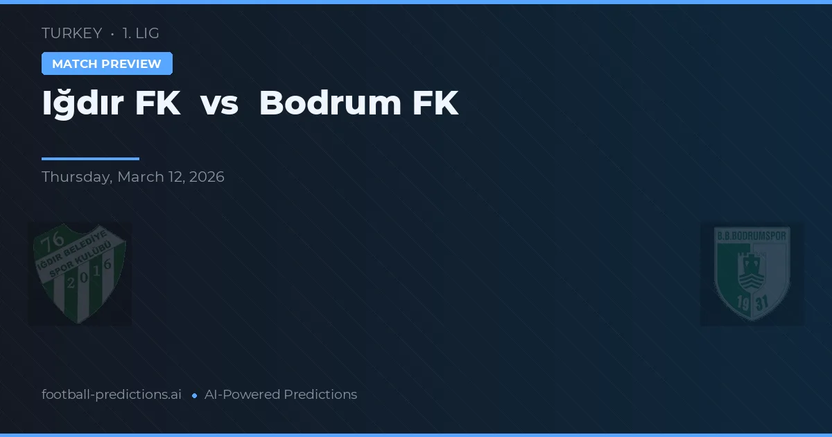 Iğdır Belediyespor vs Bodrum FK — pronóstico y previa del partido