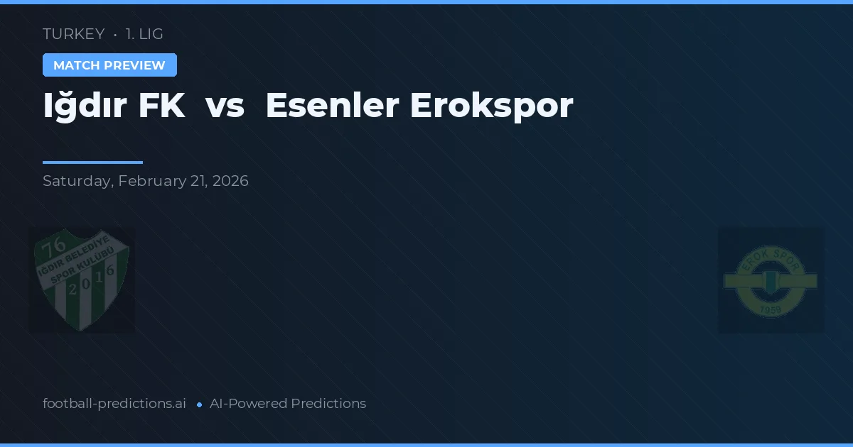 Iğdır Belediyespor vs Esenler Erokspor — pronóstico y previa del partido