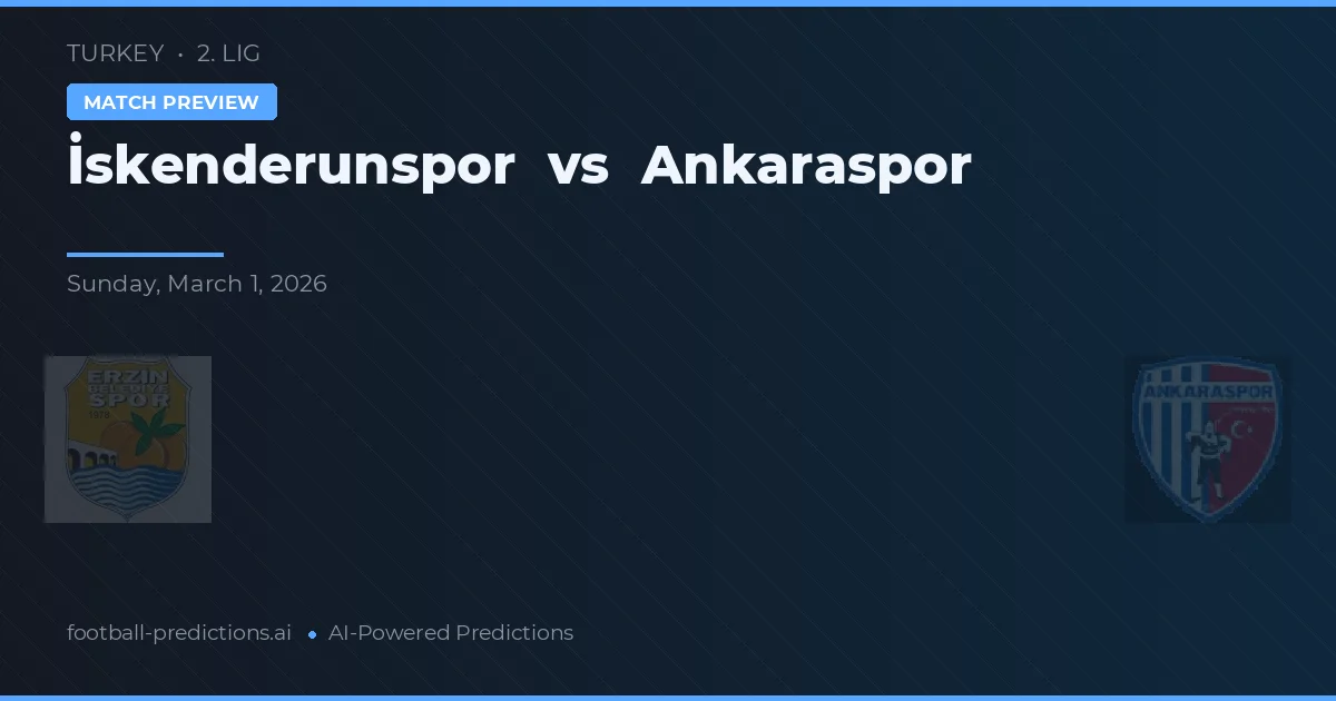 İskenderunspor vs Ankaraspor — pronóstico y previa del partido