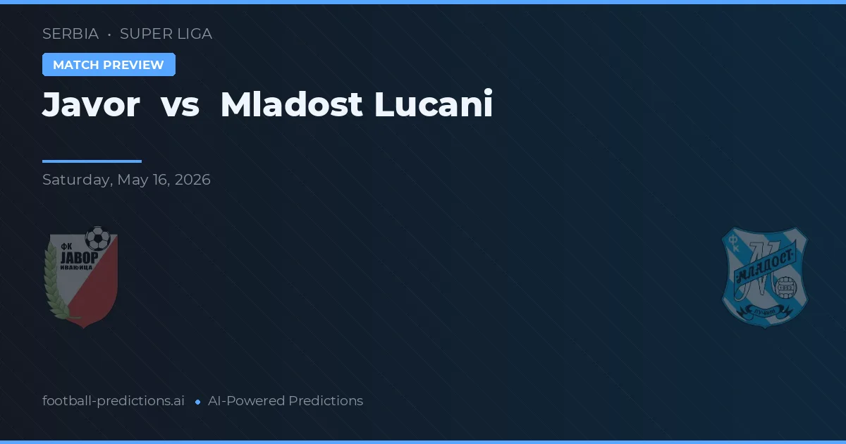 Javor vs Mladost Lučani — pronóstico y previa del partido