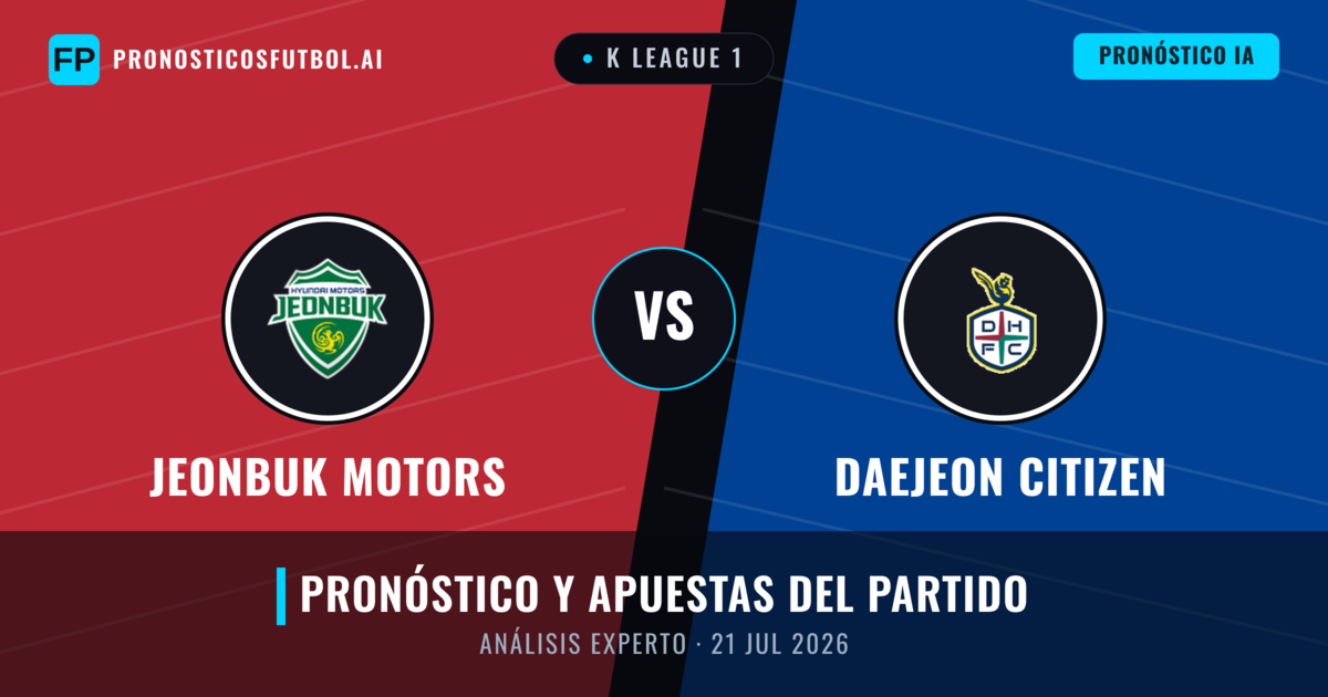 Jeonbuk Motors vs Daejeon Citizen — pronóstico y previa del partido