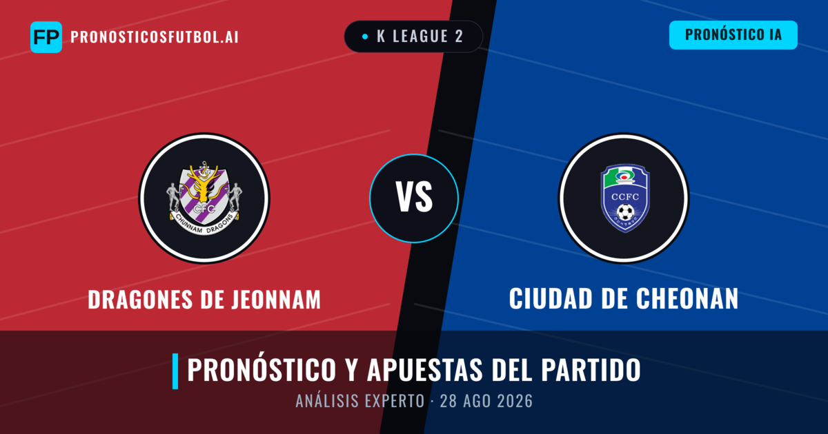 Dragones de Jeonnam vs Ciudad de Cheonan — pronóstico y previa del partido