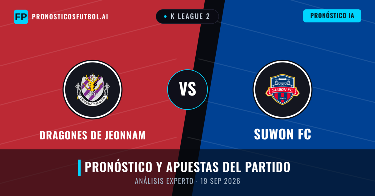 Dragones de Jeonnam vs Suwon FC — pronóstico y previa del partido