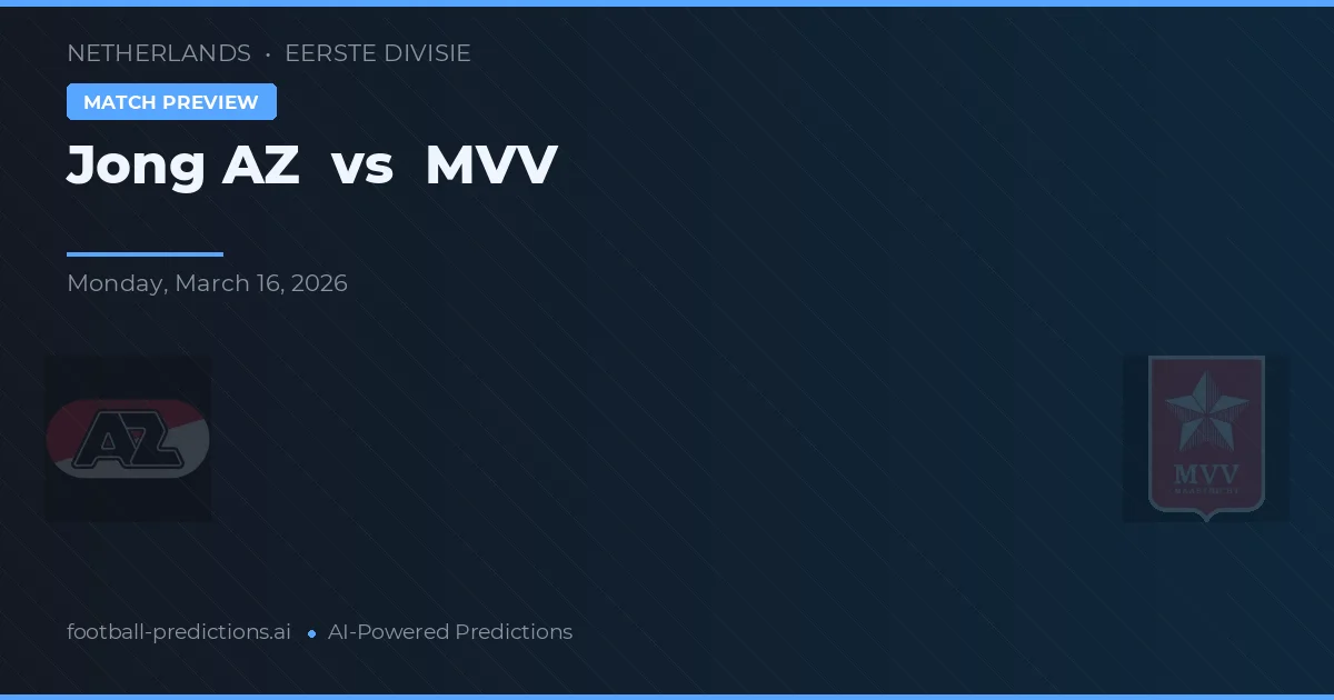Jong AZ vs MVV — pronóstico y previa del partido
