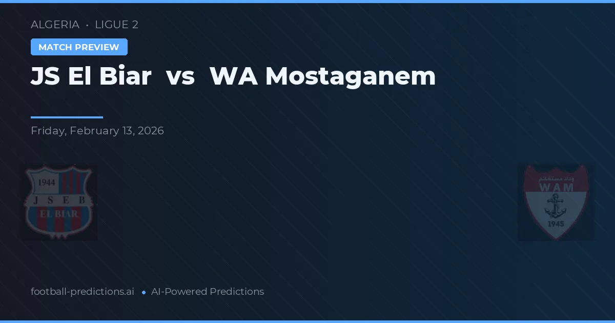 JS El Biar vs WA Mostaganem — pronóstico y previa del partido