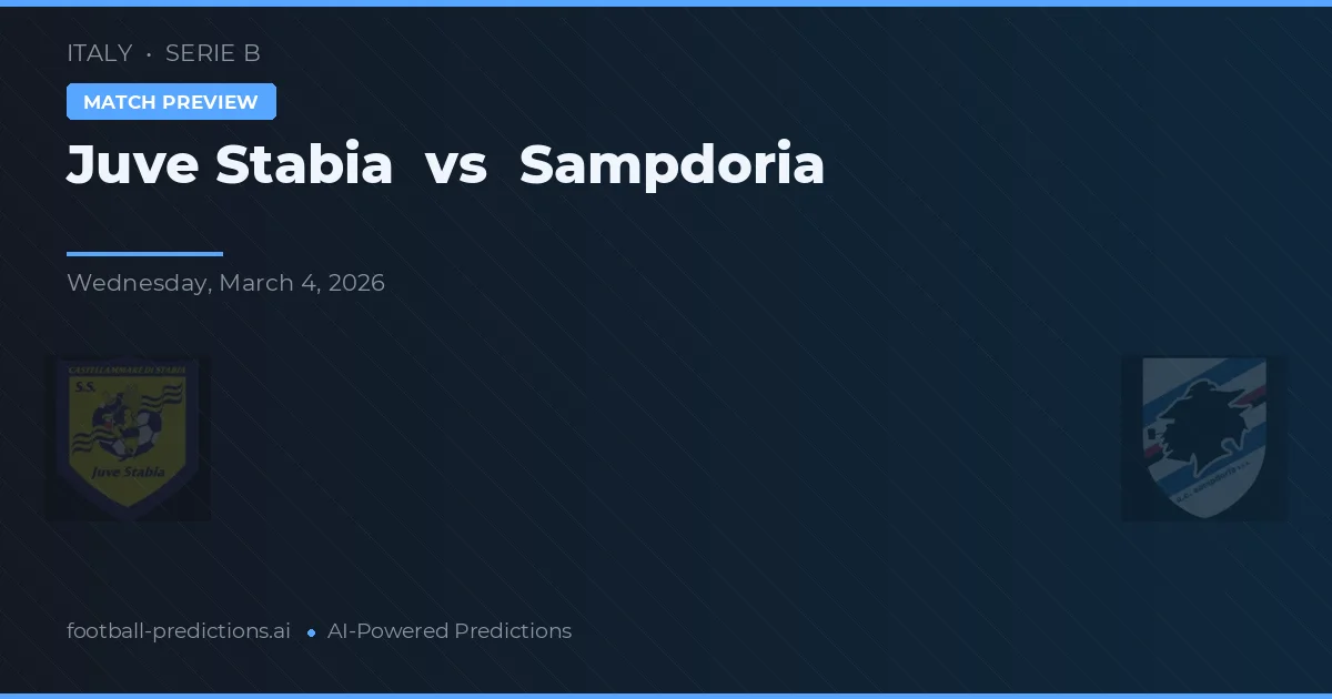 Juve Stabia vs Sampdoria — pronóstico y previa del partido