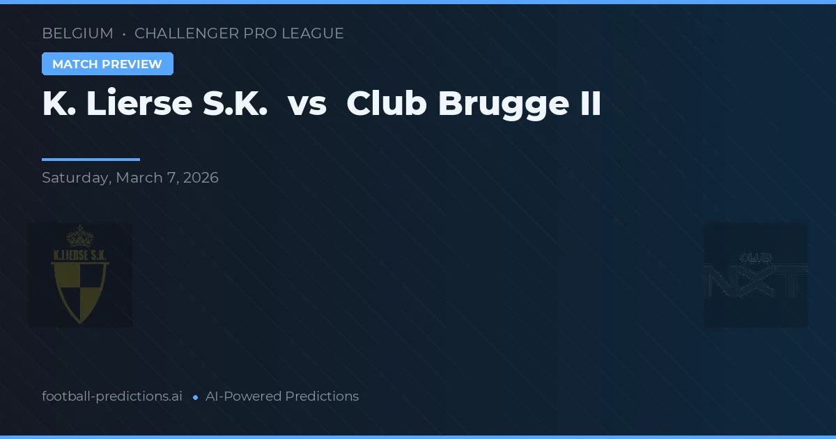 Lierse SK vs Club Brujas II — pronóstico y previa del partido