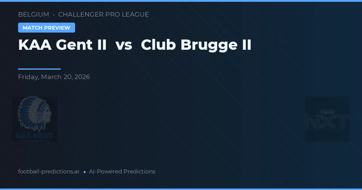 KAA Gent II vs Club Brujas II — pronóstico y previa del partido