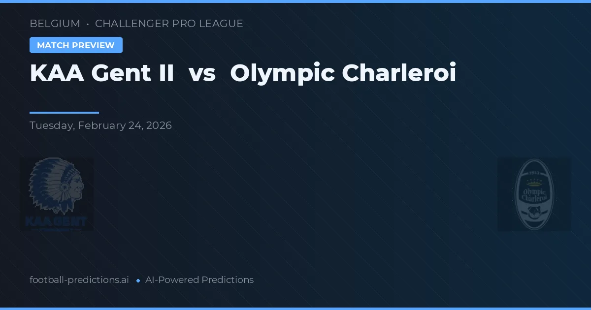 KAA Gent II vs Charleroi Olímpico — pronóstico y previa del partido