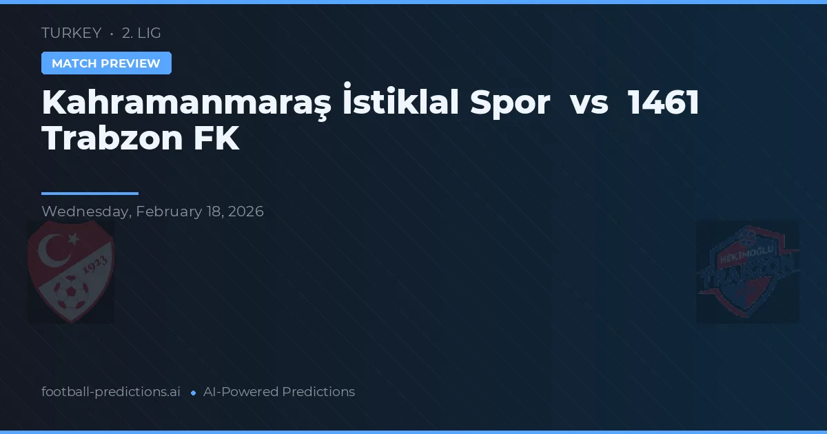 Kahramanmaraş İstiklalspor vs 1461 Trabzon FK — pronóstico y previa del partido