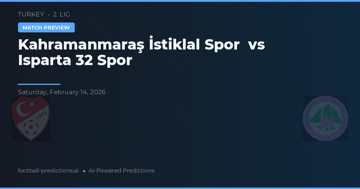 Kahramanmaraş İstiklalspor vs İçel Spor — pronóstico y previa del partido