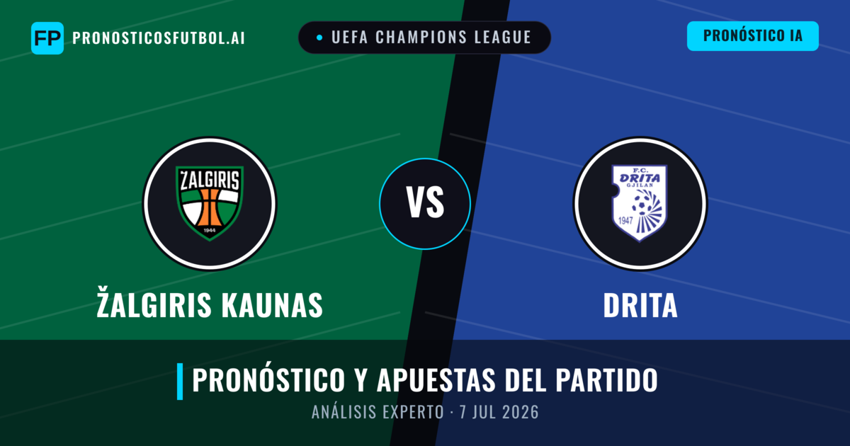 Žalgiris Kaunas vs Drita — pronóstico y previa del partido