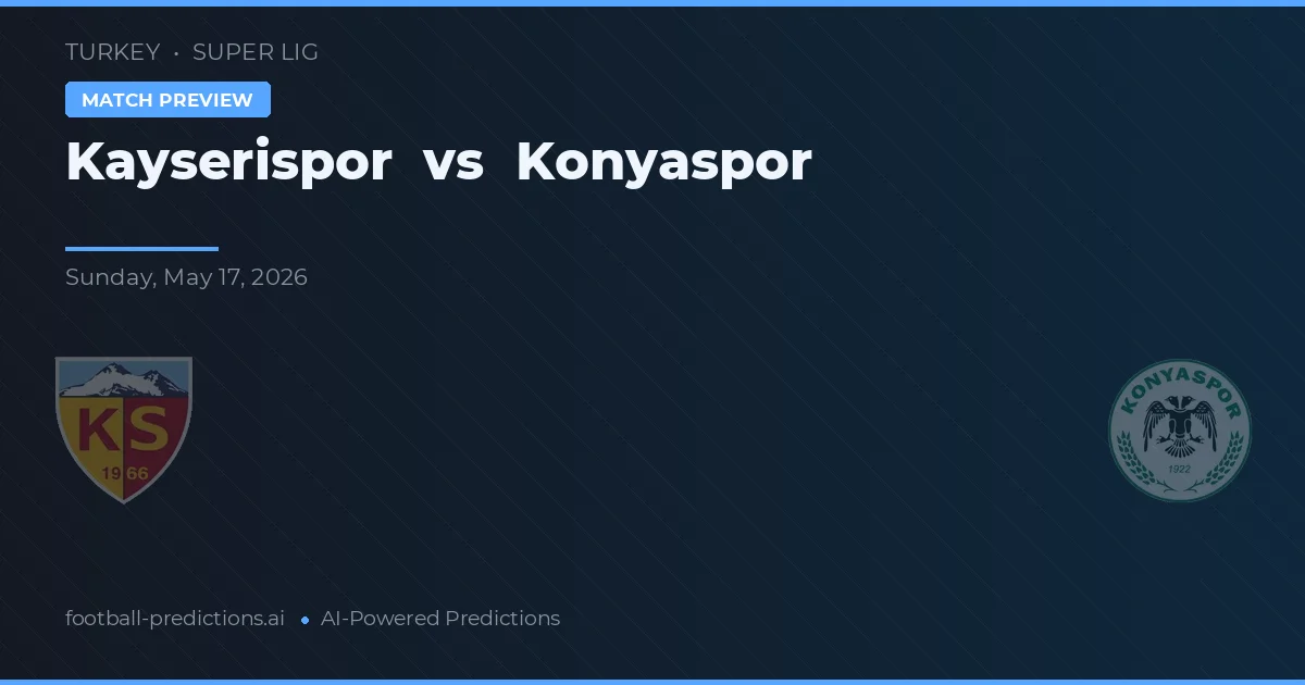 Kayserispor vs Konyaspor — pronóstico y previa del partido