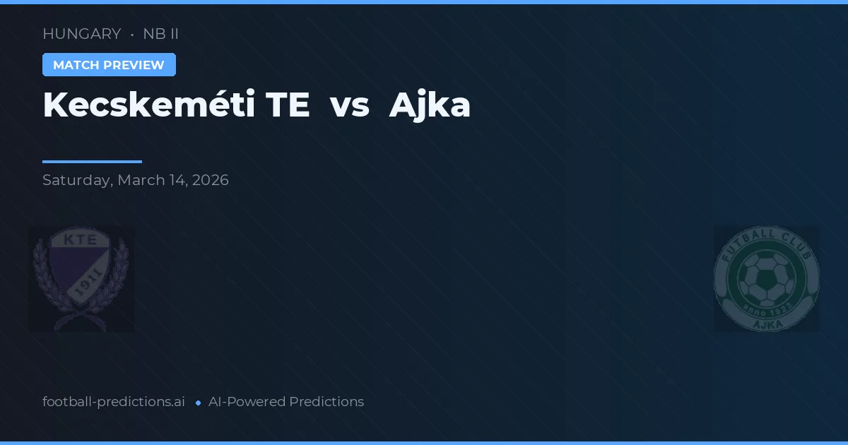 Kecskeméti TE vs Ajka — pronóstico y previa del partido