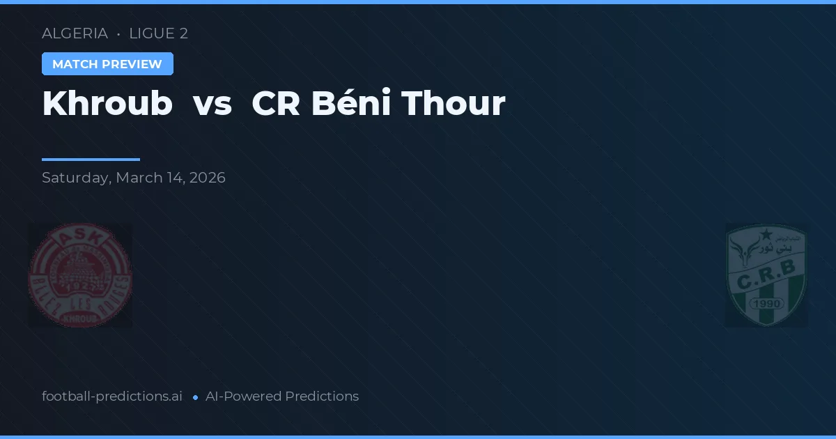 Khroub vs CR Béni Thour — pronóstico y previa del partido