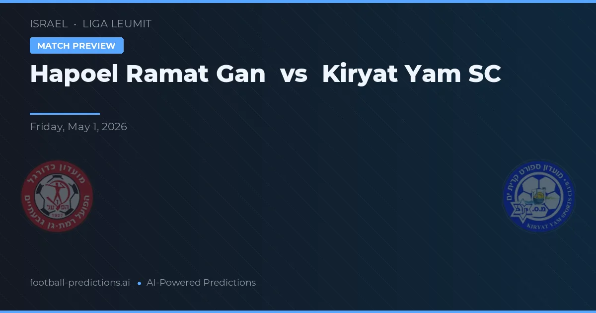Kiryat Yam SC vs Hapoel Ramat Gan — pronóstico y previa del partido