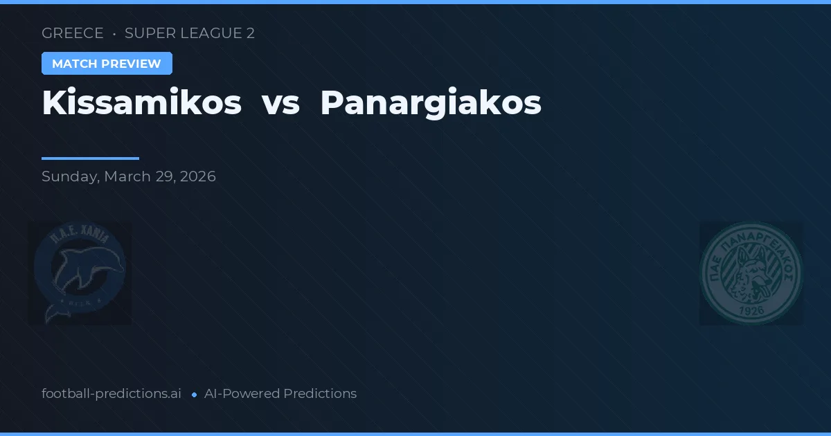Kissamikos vs Panargiakos — pronóstico y previa del partido