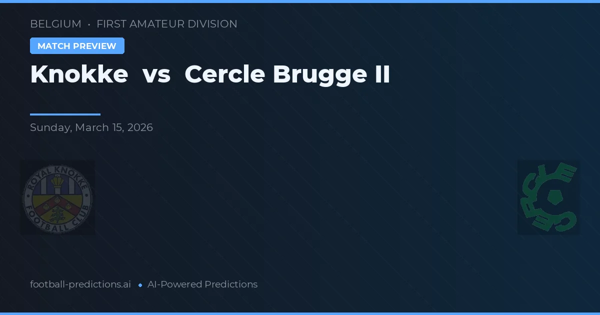 Knokke vs Cercle de Bruges II — pronóstico y previa del partido
