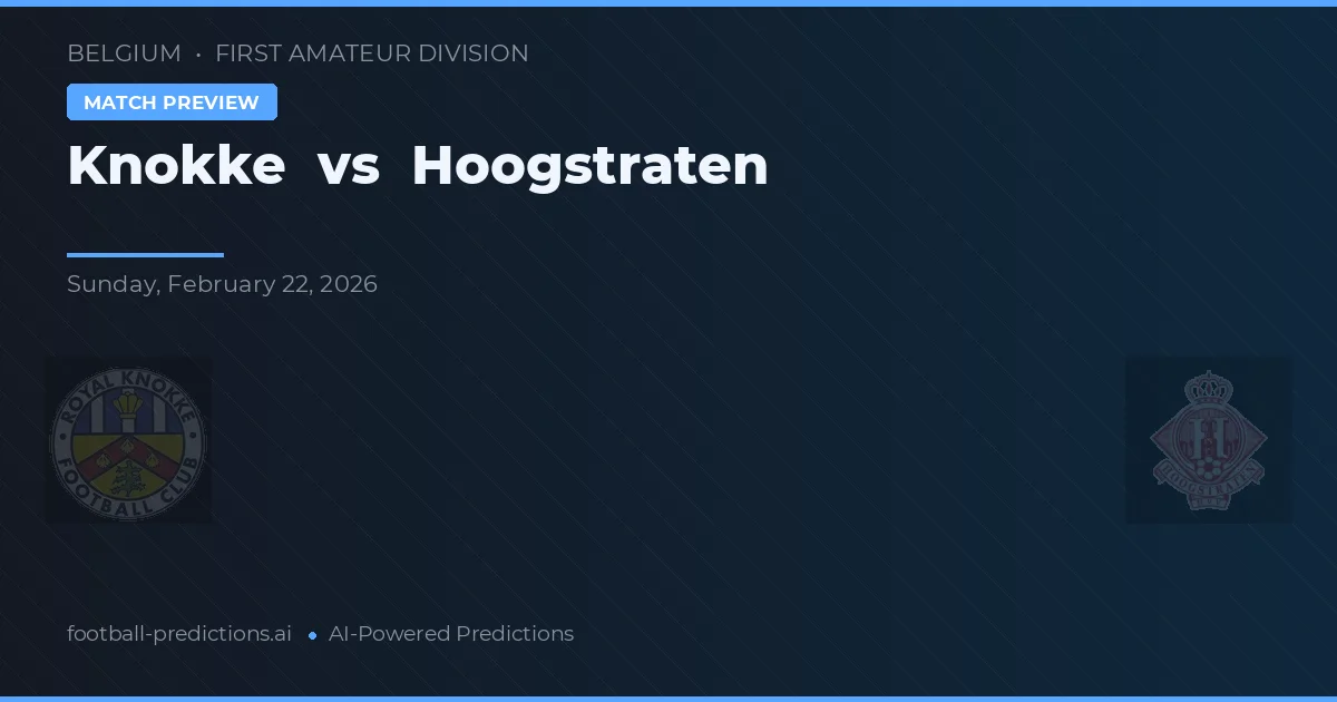 Knokke vs Hoogstraten — pronóstico y previa del partido