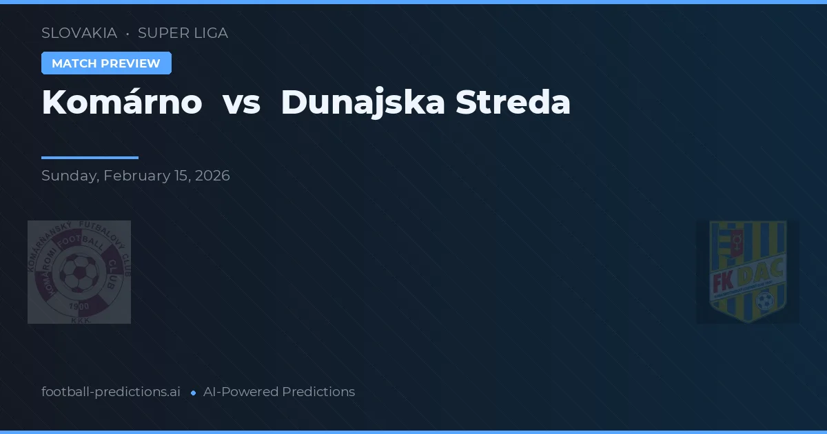 Komárno vs Dunajská Streda — pronóstico y previa del partido