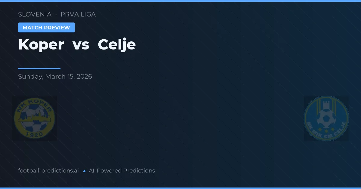 Koper vs Celje — pronóstico y previa del partido