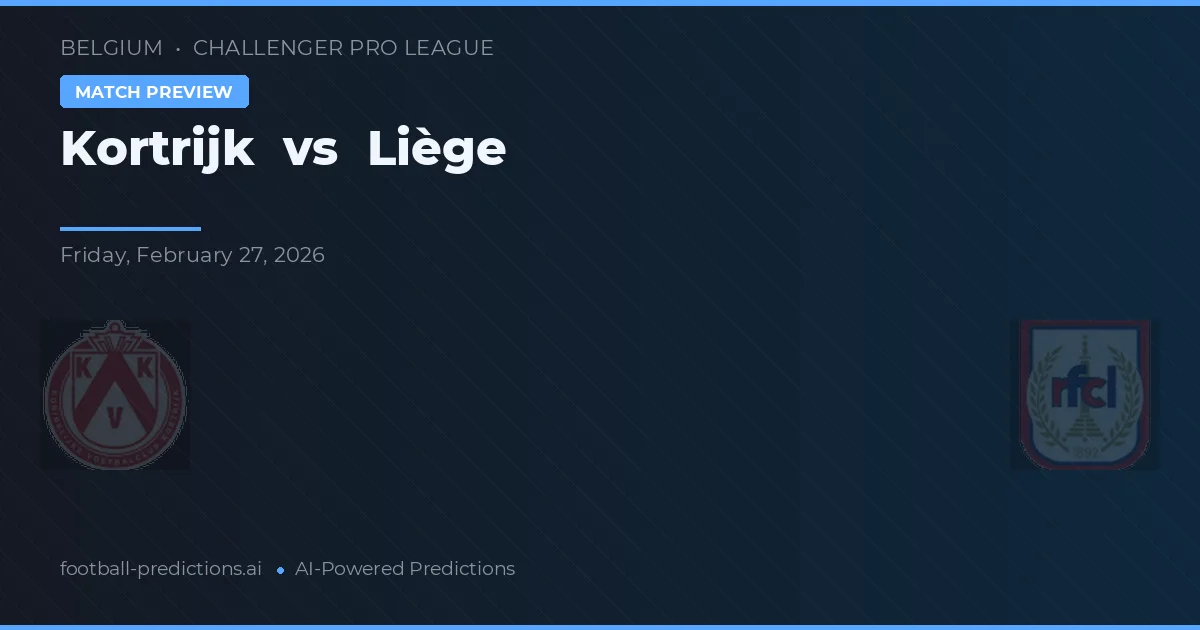 Kortrijk vs Lieja — pronóstico y previa del partido