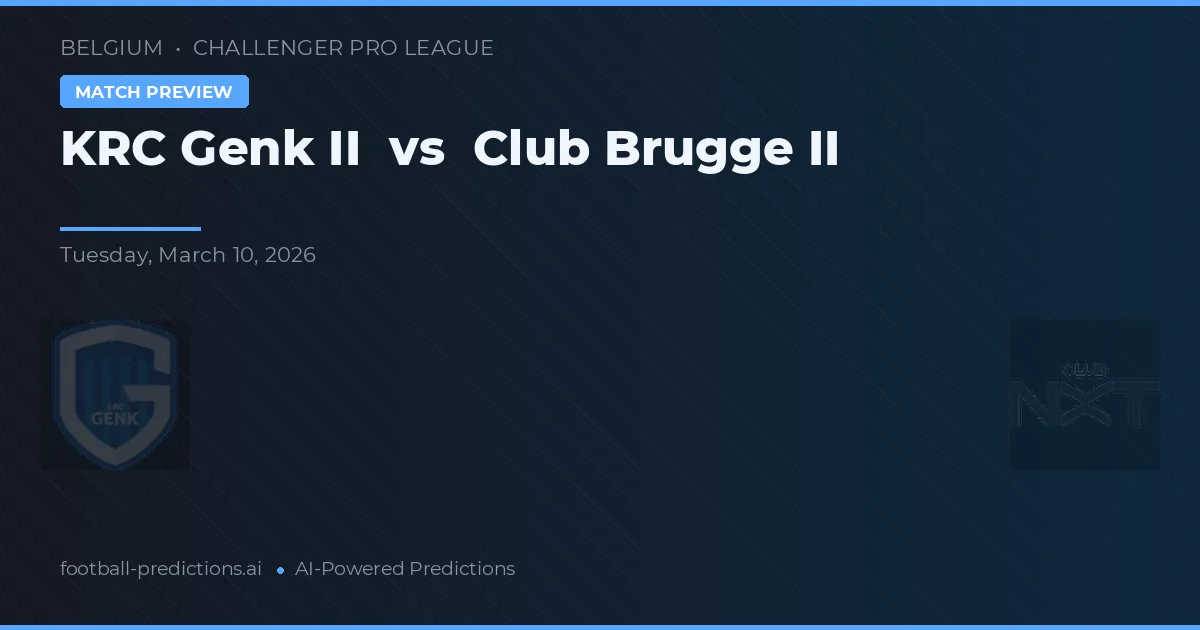 KRC Genk II vs Club Brujas II — pronóstico y previa del partido