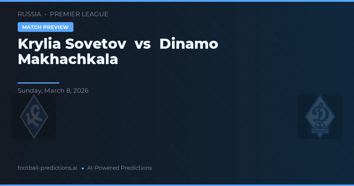 Krylia Sovetov vs Dinamo Makhachkala — pronóstico y previa del partido