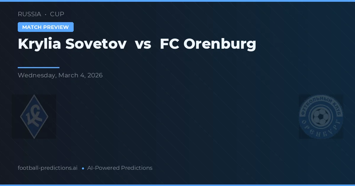 Krylia Sovetov vs FC Orenburg — pronóstico y previa del partido