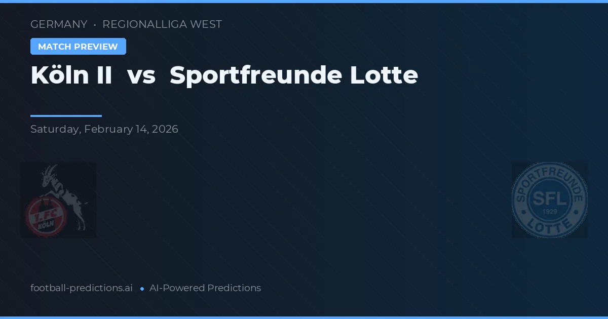 Colonia II vs Sportfreunde Lotte — pronóstico y previa del partido