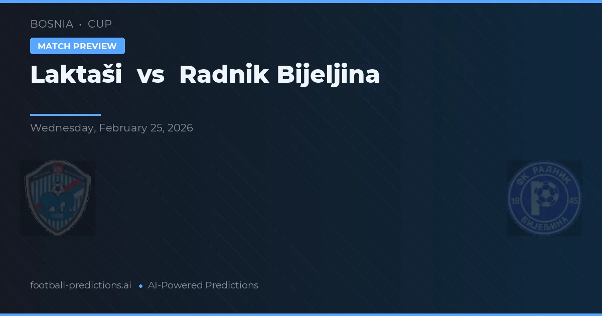 Laktaši vs Radnik Bijeljina — pronóstico y previa del partido