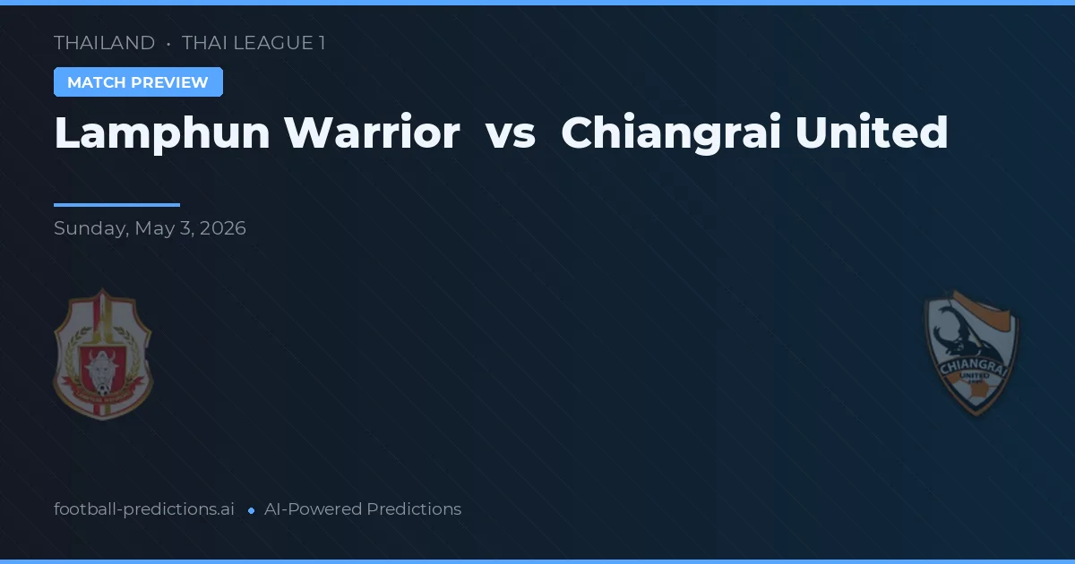 Lamphun Warrior vs Chiangrai United preview