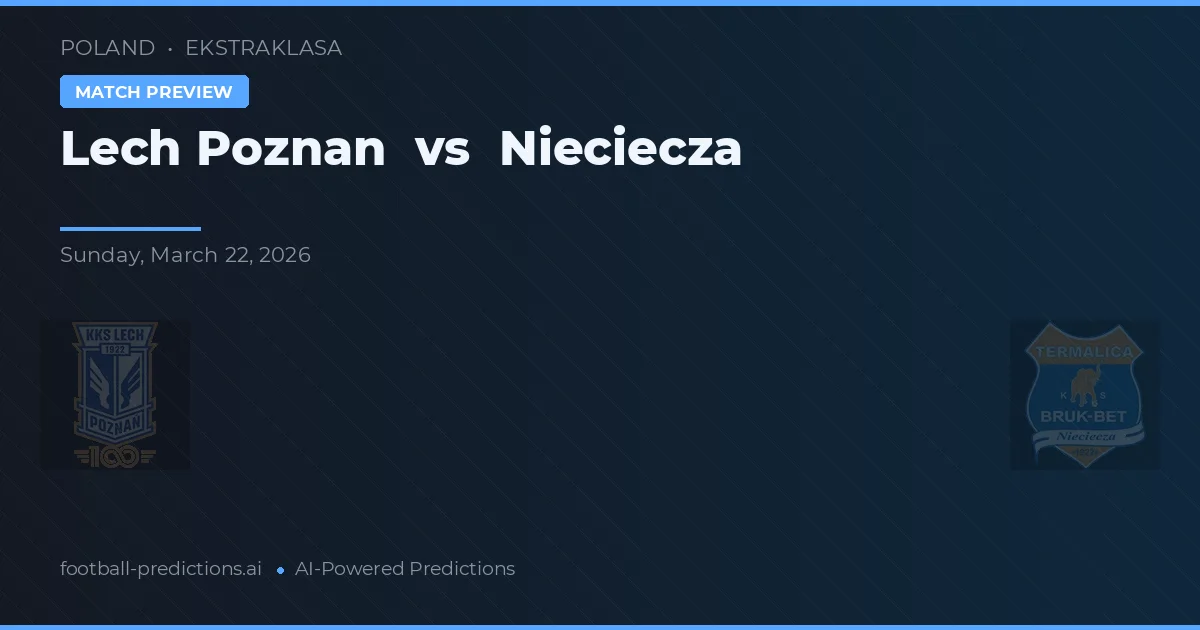 Lech Poznań vs Nieciecza — pronóstico y previa del partido