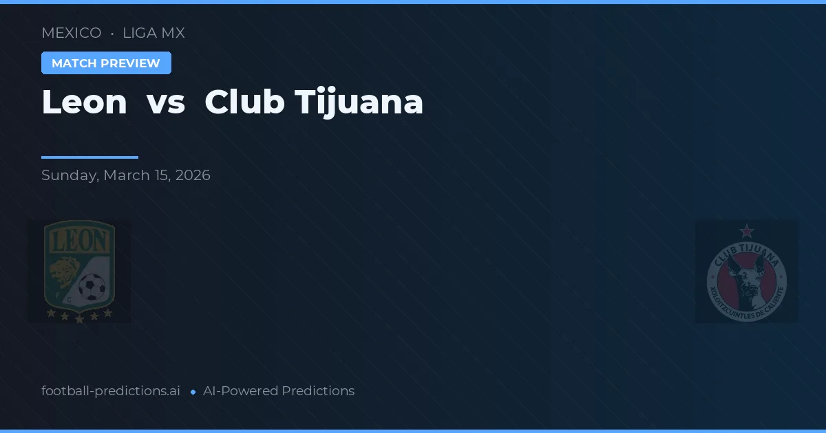León vs Club Tijuana — pronóstico y previa del partido