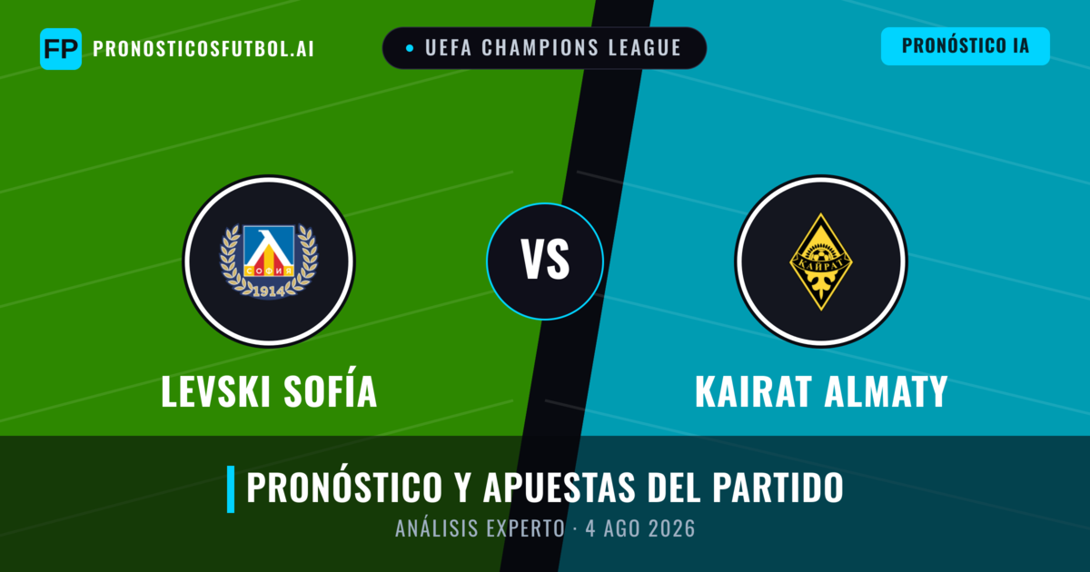 Levski Sofía vs Kairat Almaty — pronóstico y previa del partido